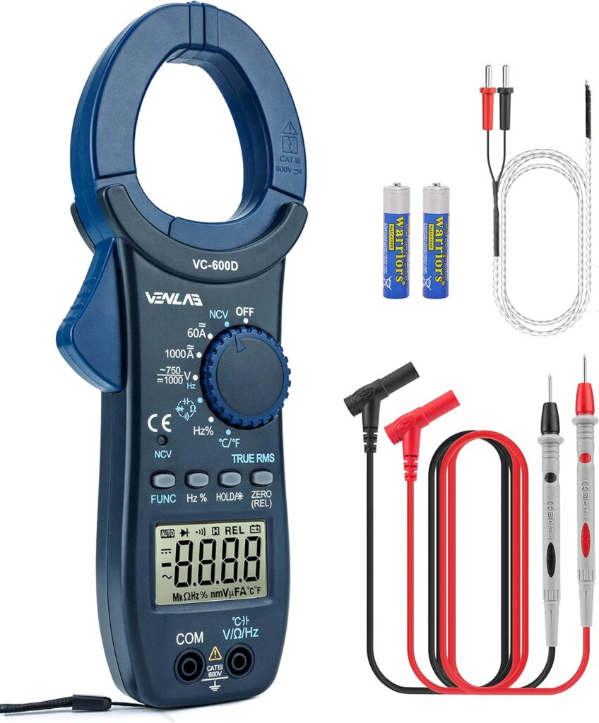pinza amperimétrica y multímetro Venlab VC-600D